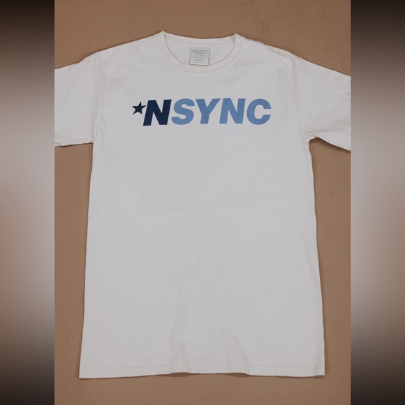 Comfort Wash Your Favorite Boy Band NSYNC Graphic Tee Ivory Size Large - Picture 2 of 11
